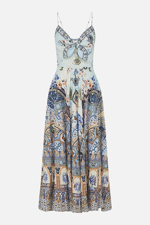 CAMILLA Long Dress With Tie Front-SALE