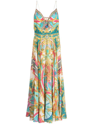 CAMILLA Sail Away with me Long Dress With Tie Front