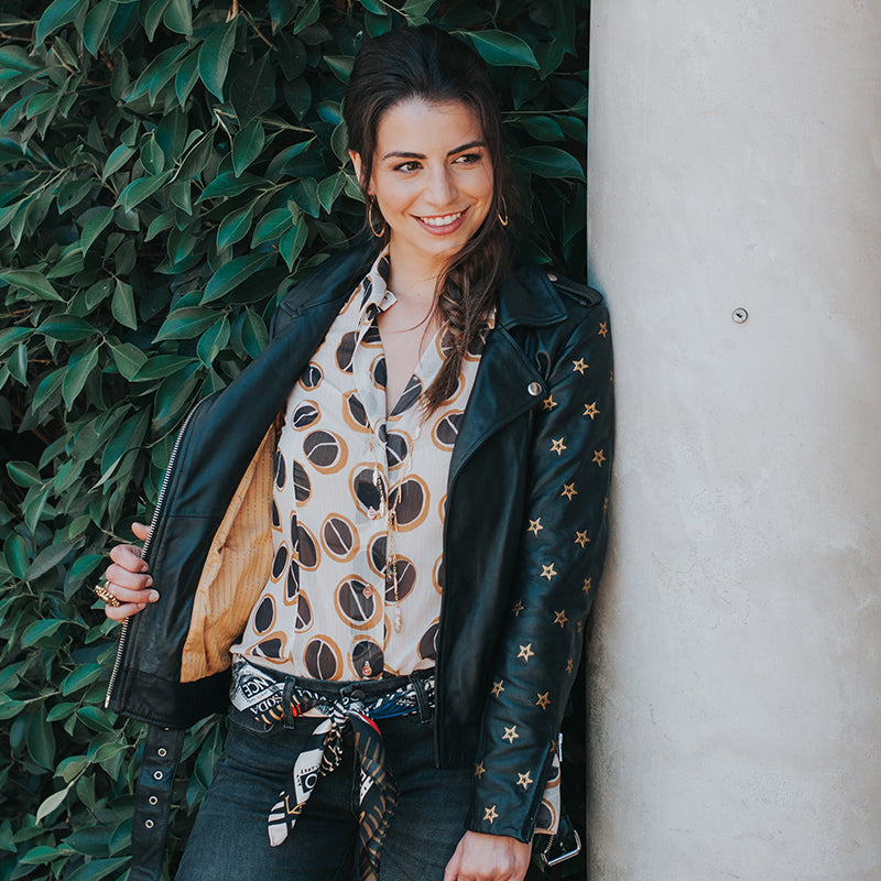 Leather Star Jacket and blouse