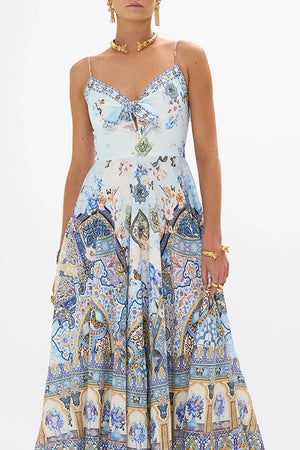 CAMILLA Long Dress With Tie Front-SALE