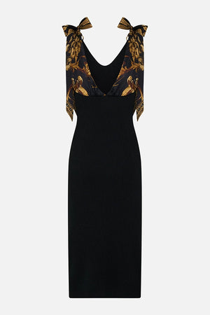CAMILLA Long Knit Dress With Silk Ties - Medium -SALE