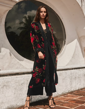 JOHNNY WAS Velvet Kimono Coat - small - SALE