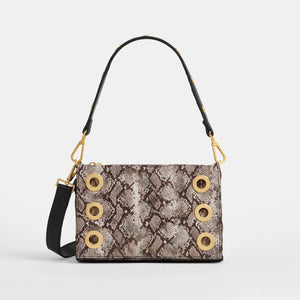 Hammitt MONTANA CLUTCH SML Contrast Snake/Brushed Gold